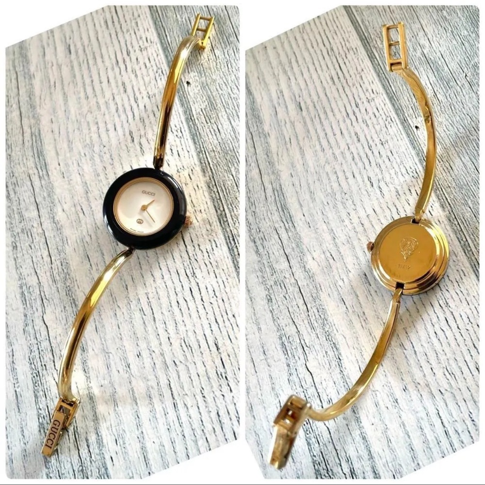 Gorgeous RARE 14k Gold Plated Gucci Bracelet Watch - Picture 3 of 4